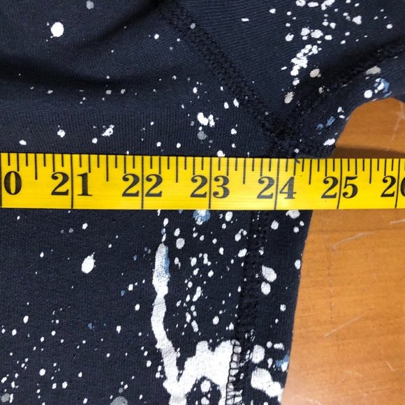 Abercrombie & Fitch Mens Large Blue White Paint Splatter Pullover Hoodie Art Y2K - Picture 12 of 15